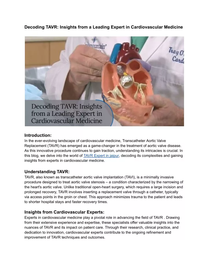 decoding tavr insights from a leading expert