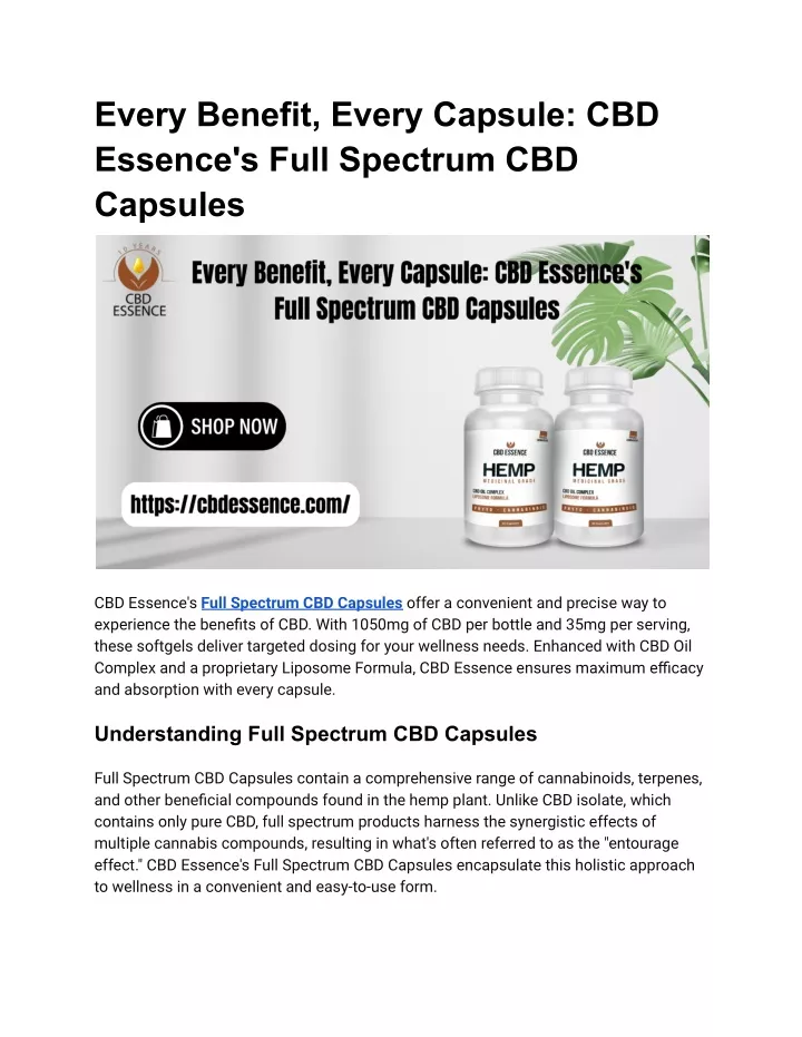 every benefit every capsule cbd essence s full