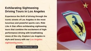 Exhilarating Sightseeing Driving Tours in Los Angeles