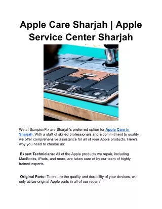 Apple Care Sharjah _ Apple Service Center Sharjah
