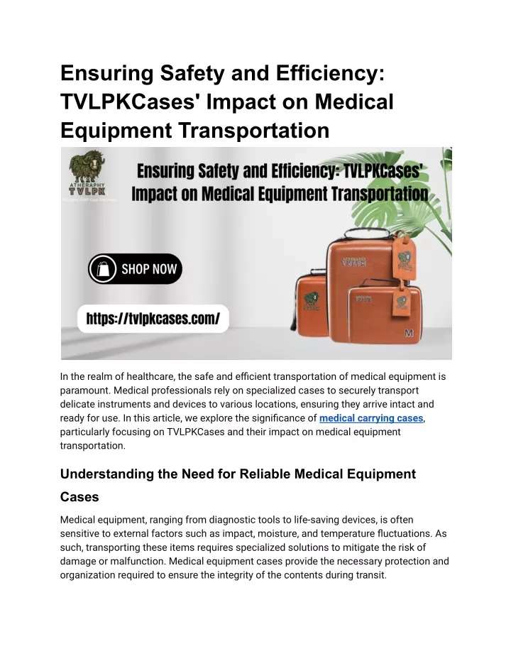 ensuring safety and efficiency tvlpkcases impact