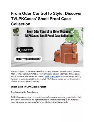 From Odor Control to Style_ Discover TVLPKCases' Smell Proof Case Collection