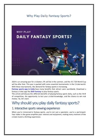 Discover the Benefits of Playing Daily Fantasy Sports