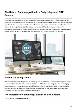 The Role of Data Integration in a Fully Integrated ERP System