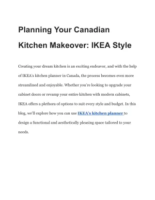 A Step-by-Step Guide to Planning Your IKEA Kitchen in Canada