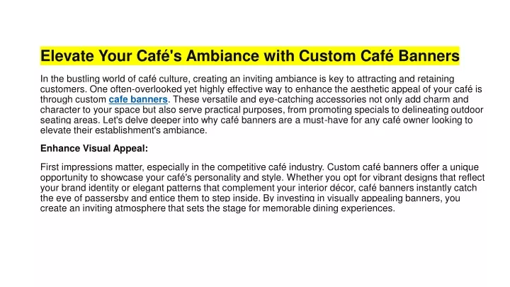 elevate your caf s ambiance with custom