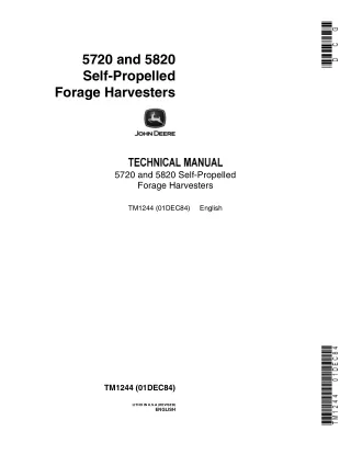 John Deere 5720 Self-Propelled Forage Harvesters Service Repair Manual (tm1244)
