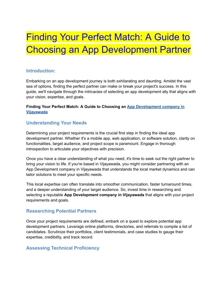 PPT - Finding Your Perfect Match_ A Guide to Choosing an App Development Partner (1) PowerPoint 