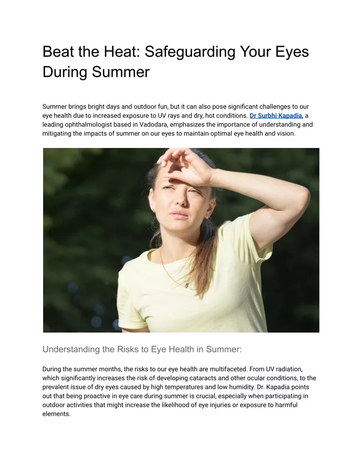 beat the heat safeguarding your eyes during summer