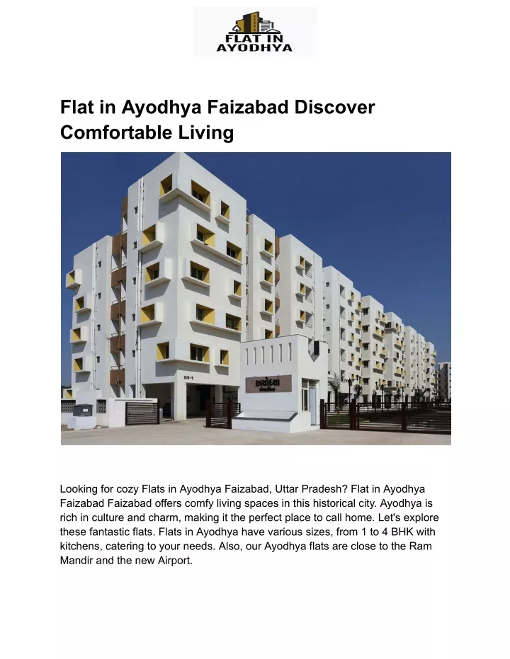 flat in ayodhya faizabad discover comfortable