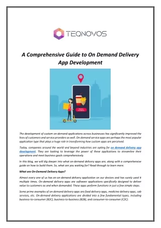 A Comprehensive Guide to On Demand Delivery App Development