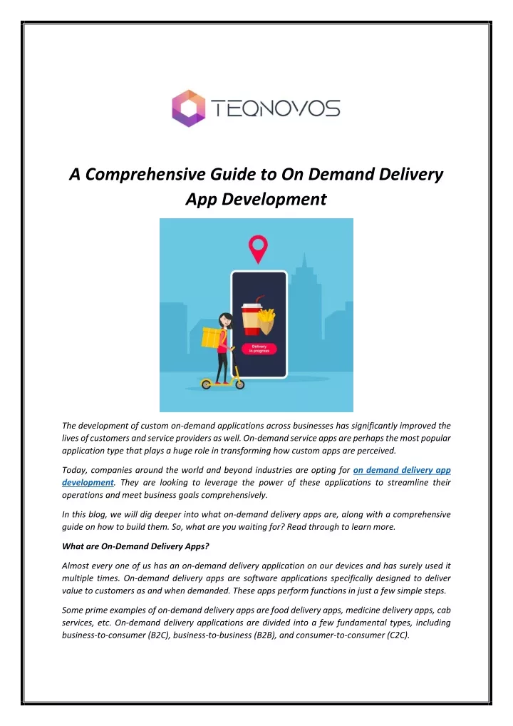 a comprehensive guide to on demand delivery