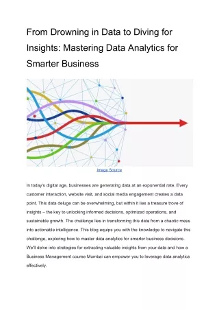 Unleash the Power of Your Data: Mastering Business Management course Mumbai 2024