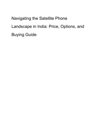 Navigating the Satellite Phone Landscape in India_ Price, Options, and Buying Guide