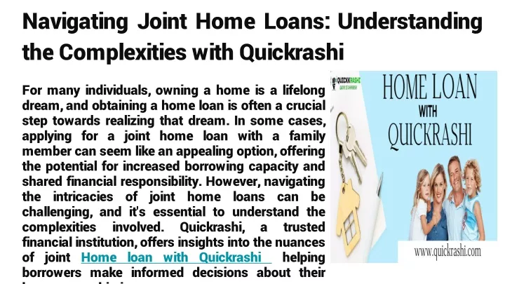 navigating joint home loans understanding the complexities with quickrashi