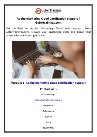 Adobe Marketing Cloud Certification Support   Gofortrainings.com