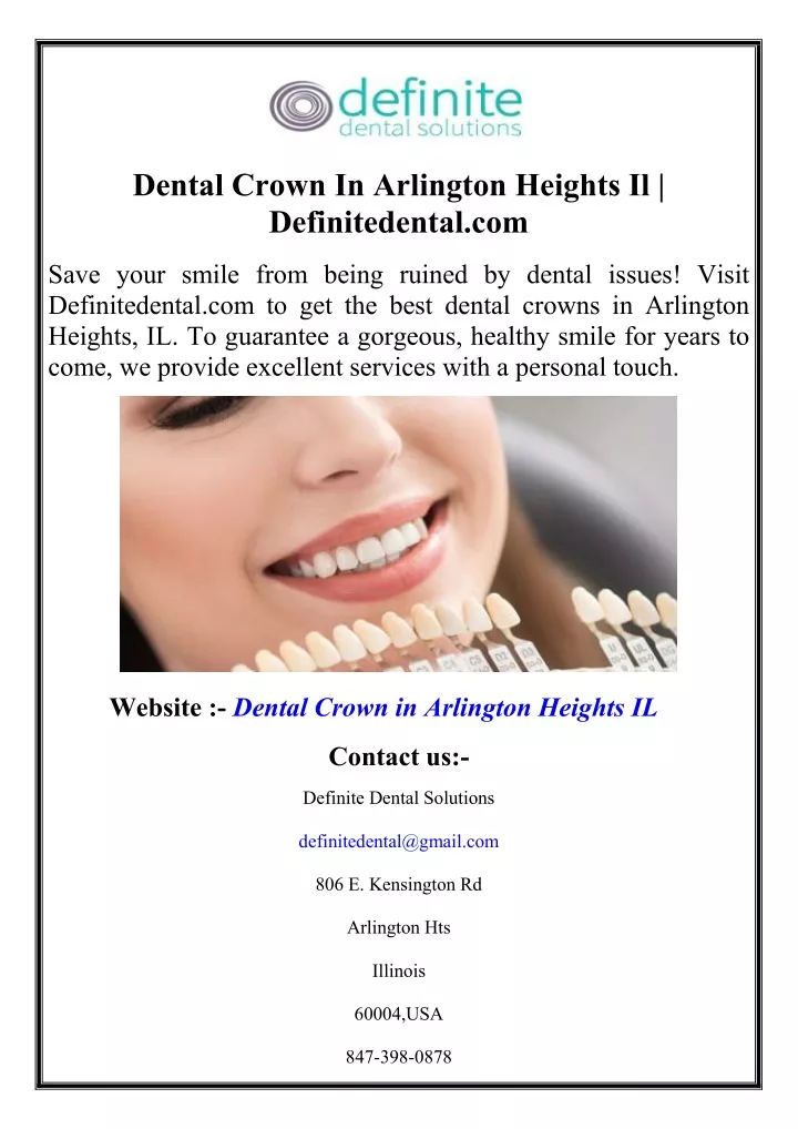dental crown in arlington heights
