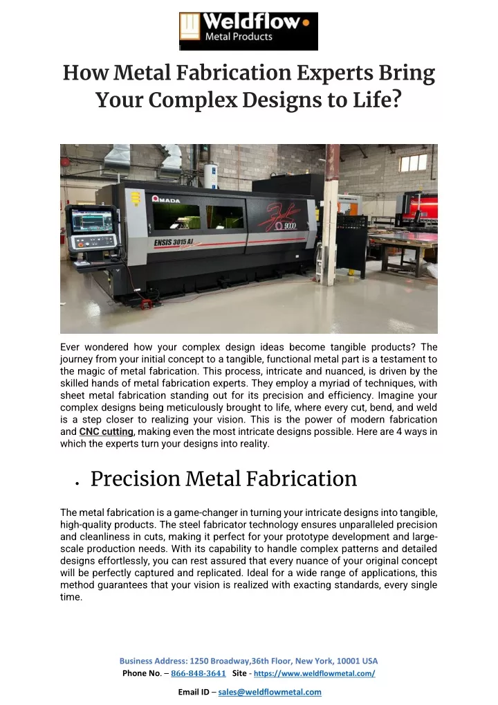 how metal fabrication experts bring your complex