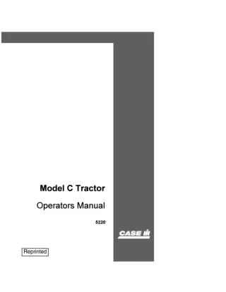 Case IH Model C Tractor Operator’s Manual Instant Download (Publication No.5220)