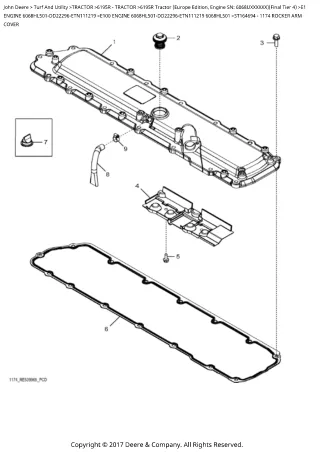 John Deere 6195R Tractor (Europe Edition) (Final Tier 4) Parts Catalogue Manual (PC4835)