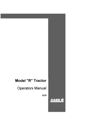 Case IH Model R Tractor Operator’s Manual Instant Download (Publication No.5276)