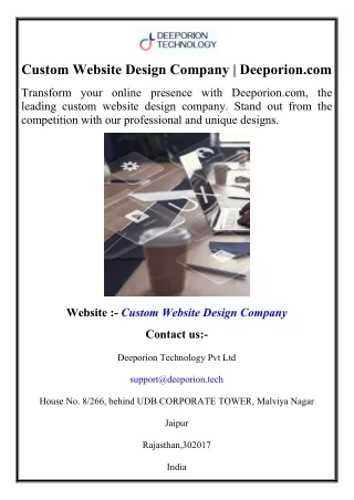 Custom Website Design Company  Deeporion.com