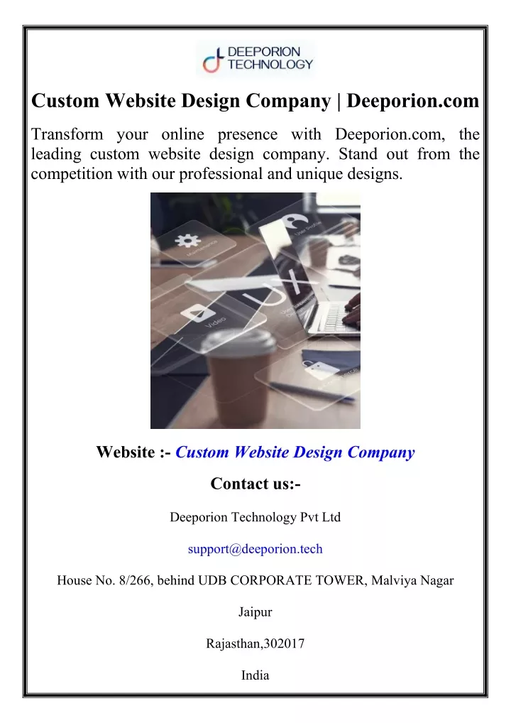 custom website design company deeporion com