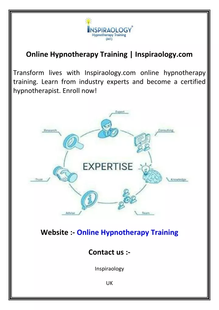 online hypnotherapy training inspiraology com
