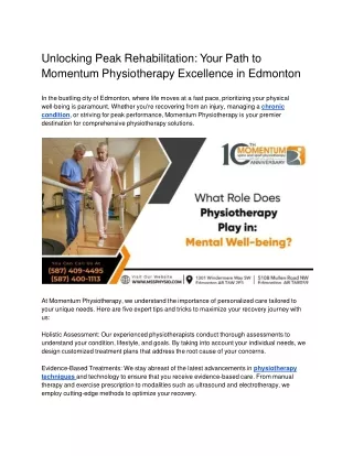 Unlocking Peak Rehabilitation_ Your Path to Momentum Physiotherapy Excellence in Edmonton
