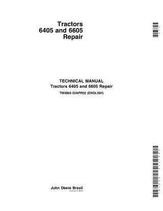 John Deere 6405 Tractor Service Repair Manual (TM4866)