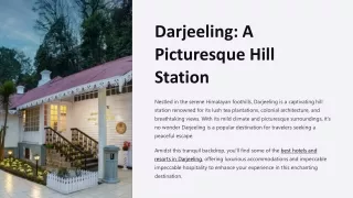 Unparalleled Luxury in Darjeeling: Summit Swiss Heritage Resort & Spa