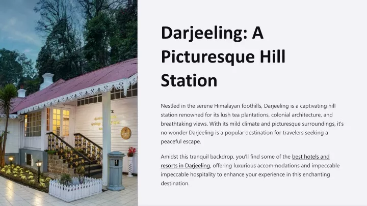 darjeeling a picturesque hill station