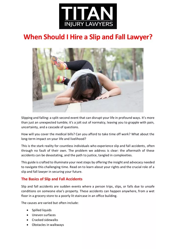 when should i hire a slip and fall lawyer