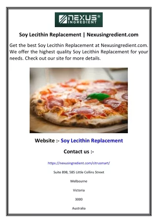 Soy Lecithin Replacement   Nexusingredient.com