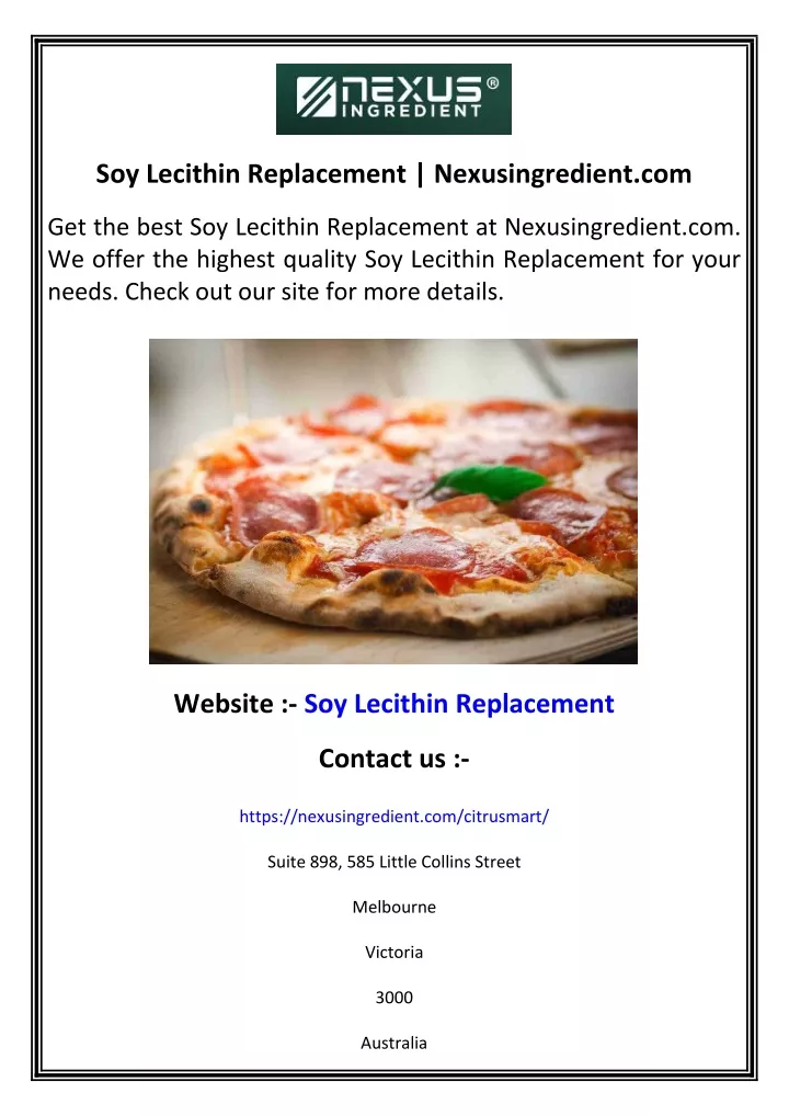 soy lecithin replacement nexusingredient com