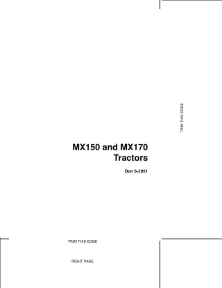 Case IH MX150 and MX170 Tractors Operator’s Manual Instant Download (Publication No.6-2051)