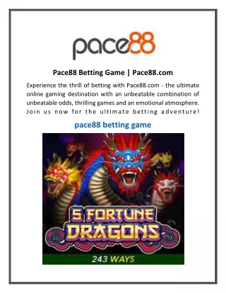 Pace88 Betting Game | Pace88.com