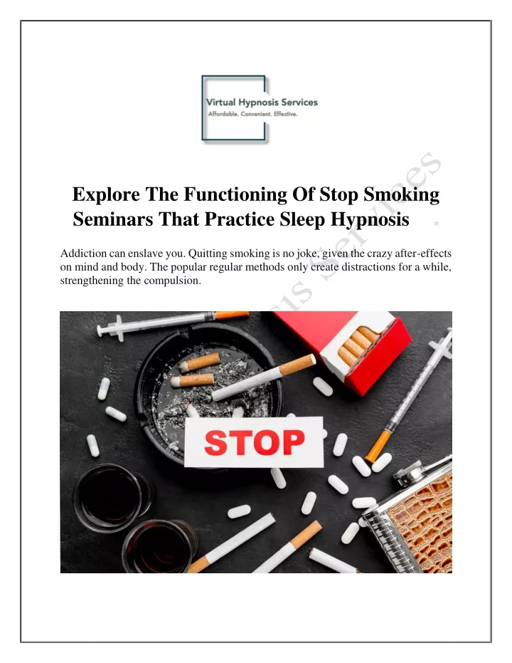 explore the functioning of stop smoking seminars