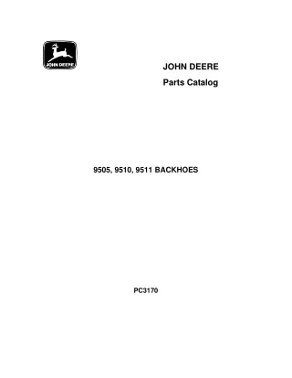 John Deere 9505 Backhoes Parts Catalogue Manual