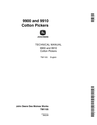 John Deere 9900 Cotton Pickers Service Repair Manual (tm1105)