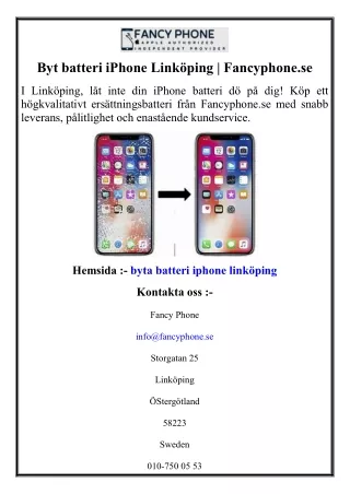 Byt batteri iPhone Linköping  Fancyphone.se
