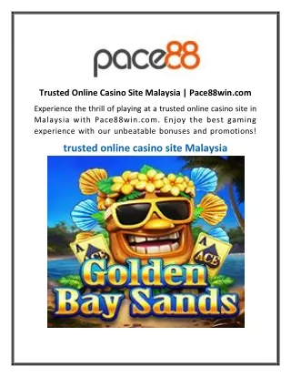 Trusted Online Casino Site Malaysia  Pace88win.com