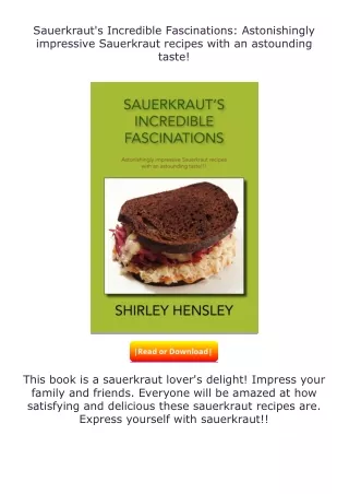 download⚡️ free (✔️pdf✔️) Sauerkraut's Incredible Fascinations: Astonishing
