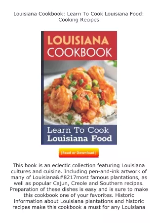 (❤️pdf)full✔download Louisiana Cookbook: Learn To Cook Louisiana Food: Cook