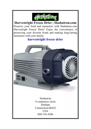 Harvestright Freeze Drier  Hashatron.com