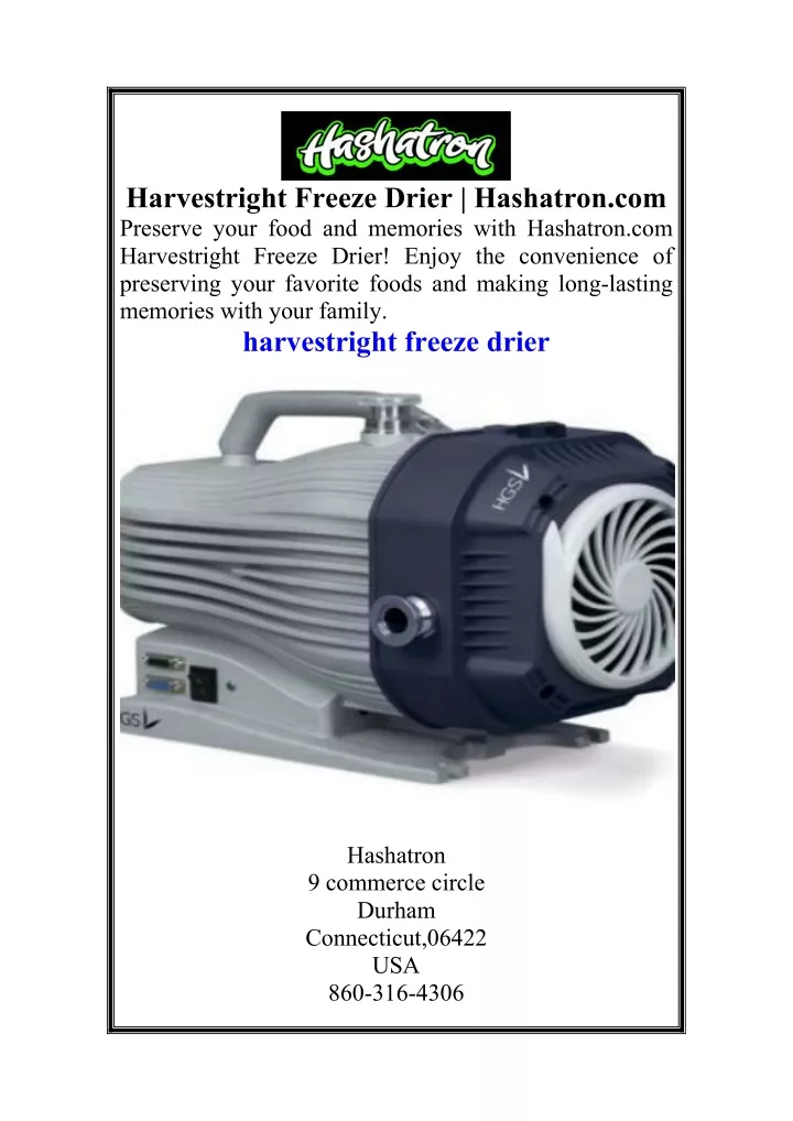 harvestright freeze drier hashatron com preserve