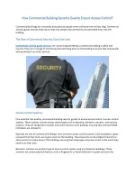 How Commercial Building Security Guards Ensure Access Control? - slide 1