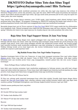 DKMTOTO Daftar Situs Toto dan Situs Togel #1 Hits Terbesar