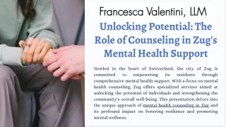 Unlocking Potential: The Role of Counseling in Zug's Mental Health Support