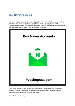 How to quickly buy Naver accounts